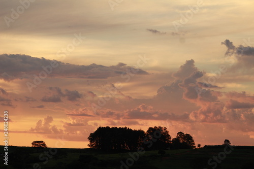 sunset in mountains