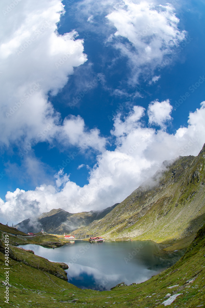 Balea glacier lake in Fagaras mountain , Transfagarasan Romania  