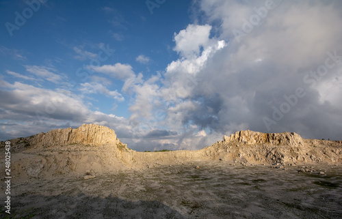 Limestone quarry in Bucegi mountains , Romania Carpathian mountains 