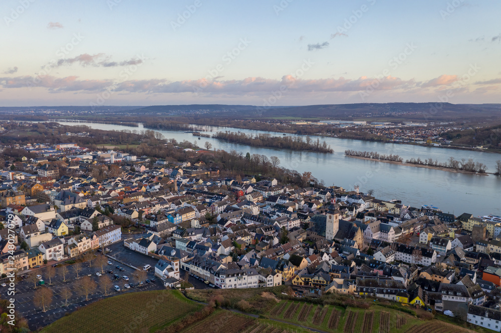 Drone photo from Rudesheim am Rhein.