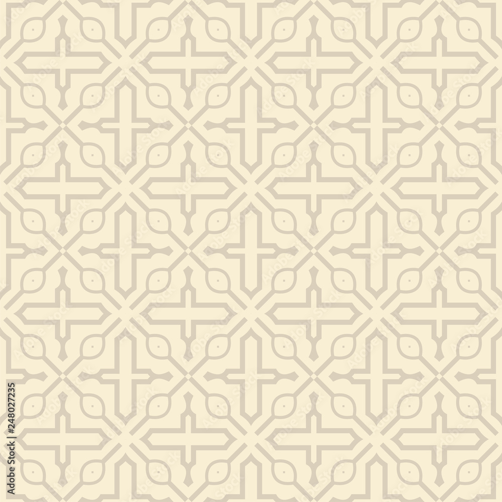 Obraz premium Vector Illustration. Seamless Pattern With Ornament, Decorative Border. Design For Print Fabric, Wallpaper, Interior deocoration