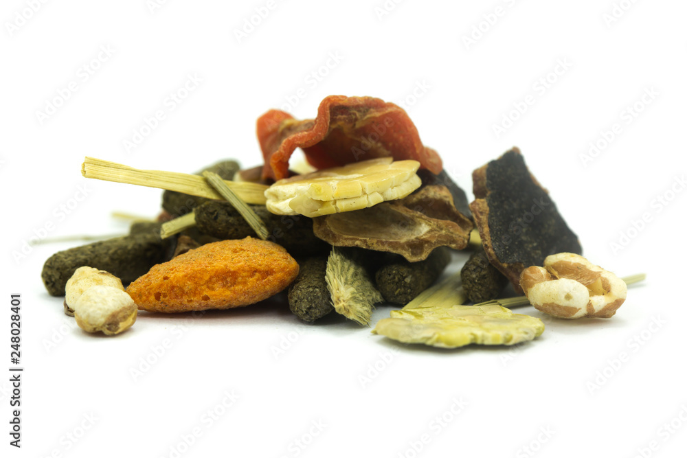 Dry rabbit food isolated on a white background. Dry rabbit food isolated on a white background.