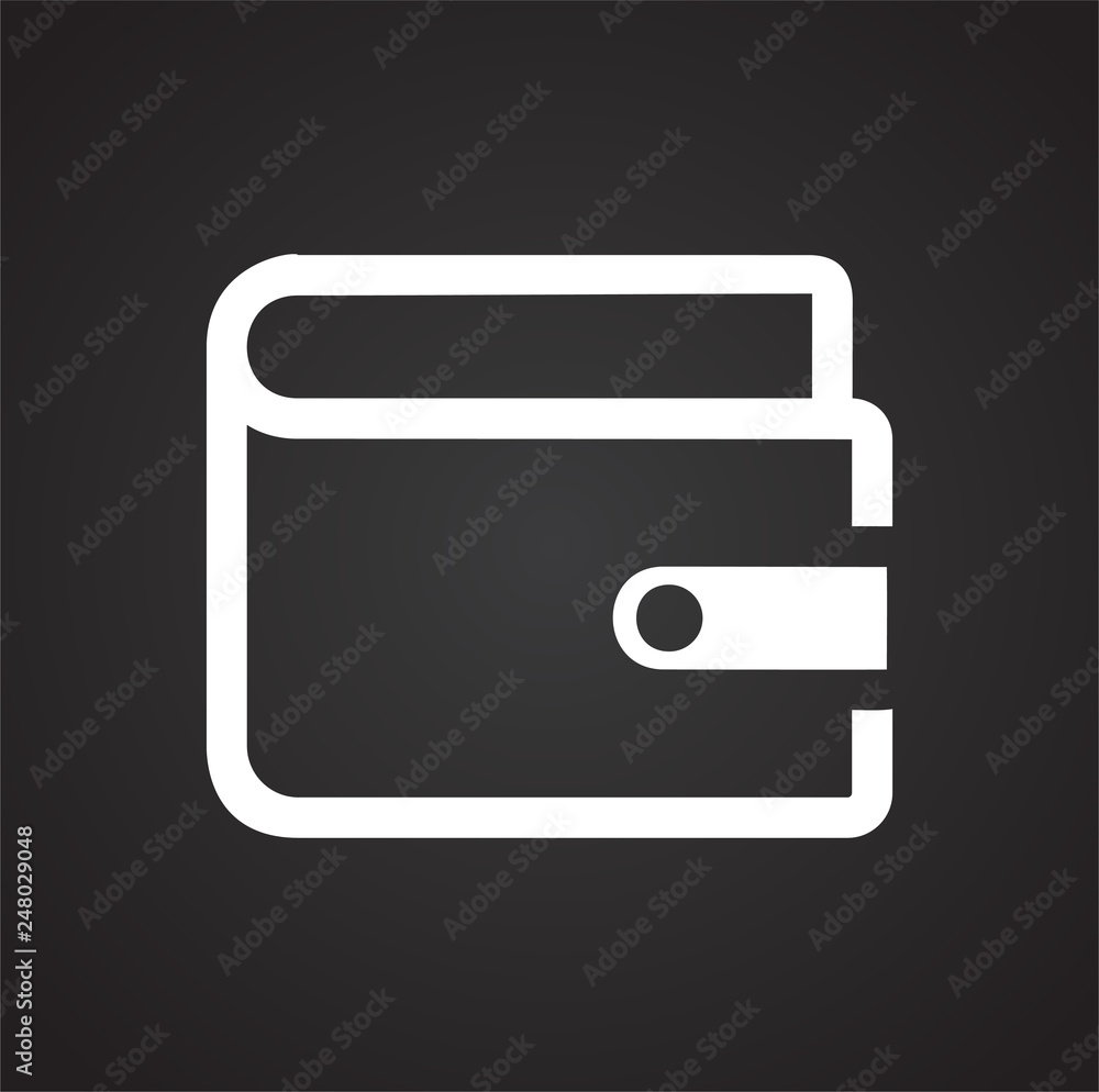 Wallet icons on black background for graphic and web design, Modern simple vector sign. Internet concept. Trendy symbol for website design web button or mobile app Wallet icons on black background for graphic and web design, Modern simple vector sign. Internet concept. Trendy symbol for website design web button or mobile app