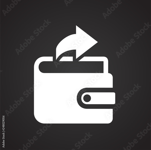 Wallet icons on black background for graphic and web design, Modern simple vector sign. Internet concept. Trendy symbol for website design web button or mobile app