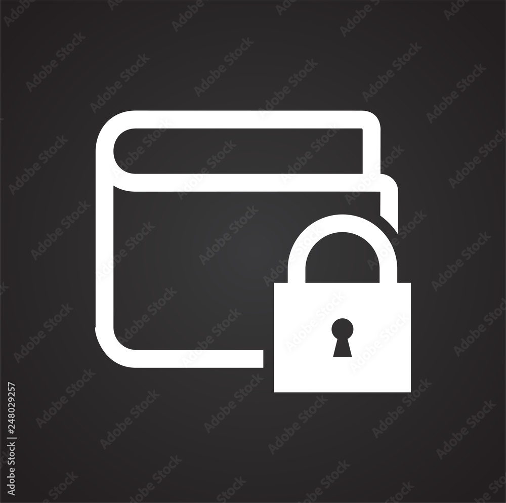 Wallet icons on black background for graphic and web design, Modern simple vector sign. Internet concept. Trendy symbol for website design web button or mobile app Wallet icons on black background for graphic and web design, Modern simple vector sign. Internet concept. Trendy symbol for website design web button or mobile app