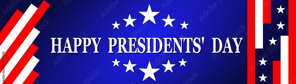 Happy Presidents Day design blue background Happy Presidents Day design blue background