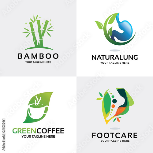 Nature Leaf Logo Set Design Template Collection