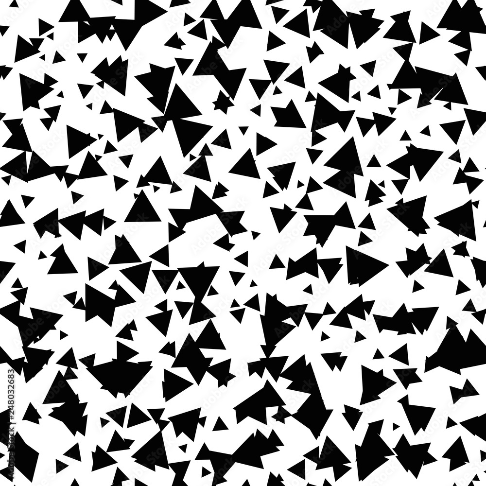Abstract seamless pattern with chaotic small triangles. Infinity triangular messy geometric pattern. Vector illustration. Abstract seamless pattern with chaotic small triangles. Infinity triangular messy geometric pattern. Vector illustration.