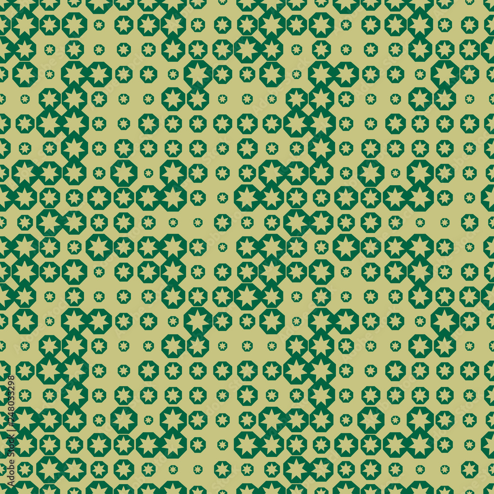 Abstract messy halftone seamless pattern with star, hexagon, geometric shapes. Vector illustration. Abstract messy halftone seamless pattern with star, hexagon, geometric shapes. Vector illustration.