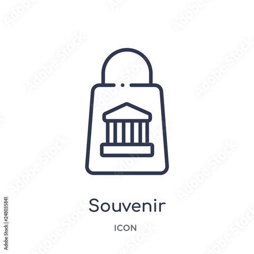 souvenir icon from museum outline collection. Thin line souvenir icon isolated on white background.