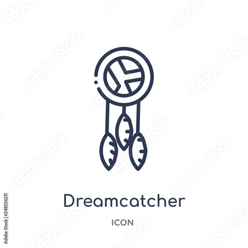 dreamcatcher icon from museum outline collection. Thin line dreamcatcher icon isolated on white background.
