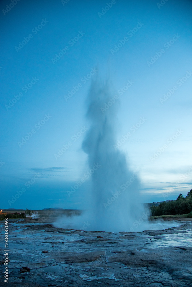 The Stokkur geyser erupting, Iceland.