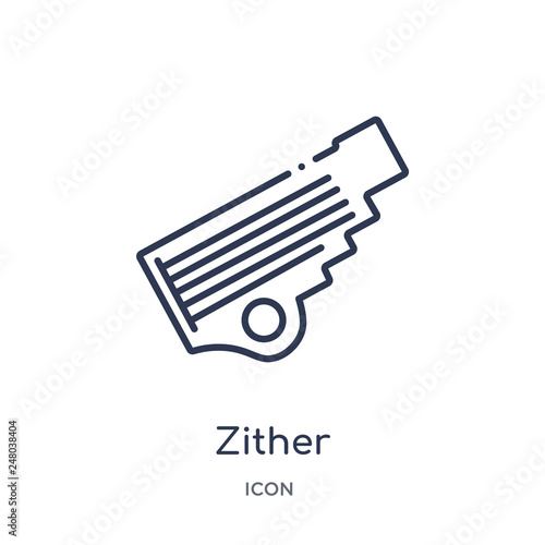 Quadro em tela zither icon from music outline collection