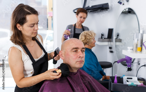 Male client in barber salon