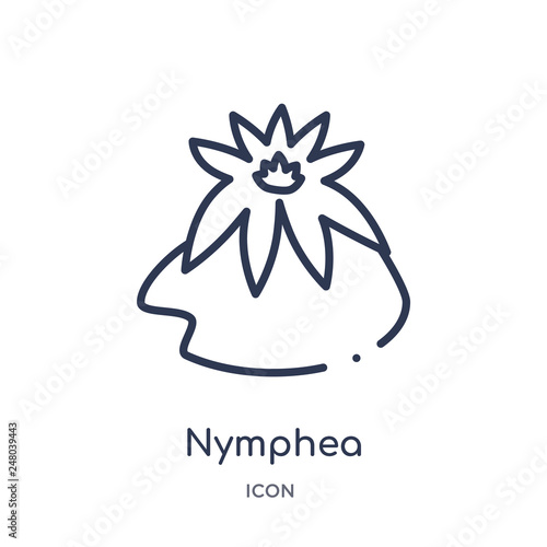 Obraz na płótnie nymphea icon from nature outline collection