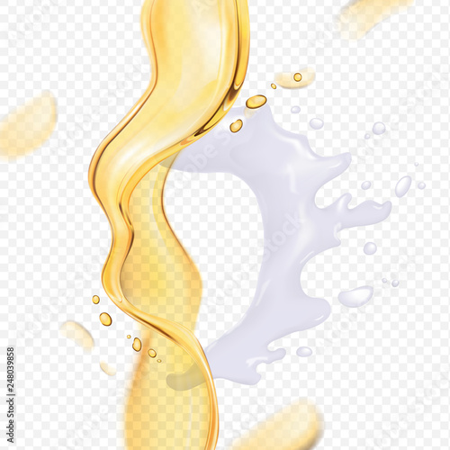 Translucent oil  and cream elements for use with your design, vector 3d illustration.