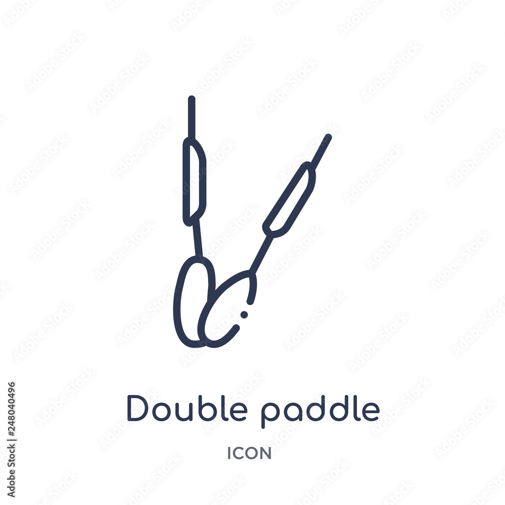 double paddle icon from nautical outline collection. Thin line double paddle icon isolated on white background. double paddle icon from nautical outline collection. Thin line double paddle icon isolated on white background.