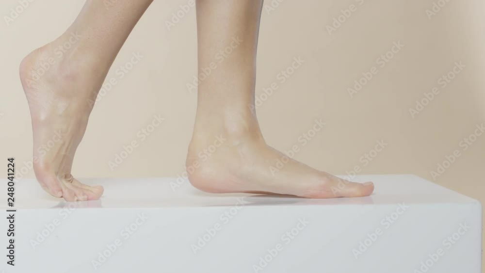 Female feet walking on a white surface, recorded Red Monstro and using Briese Focus 140 HMI. Female feet walking on a white surface, recorded Red Monstro and using Briese Focus 140 HMI.