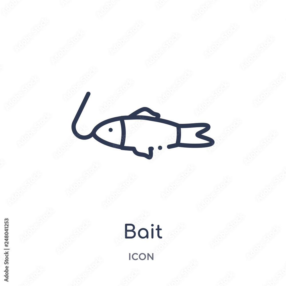bait icon from nautical outline collection. Thin line bait icon isolated on white background.