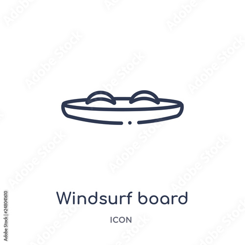 windsurf board icon from nautical outline collection. Thin line windsurf board icon isolated on white background.