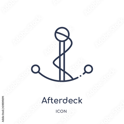 afterdeck icon from nautical outline collection. Thin line afterdeck icon isolated on white background.