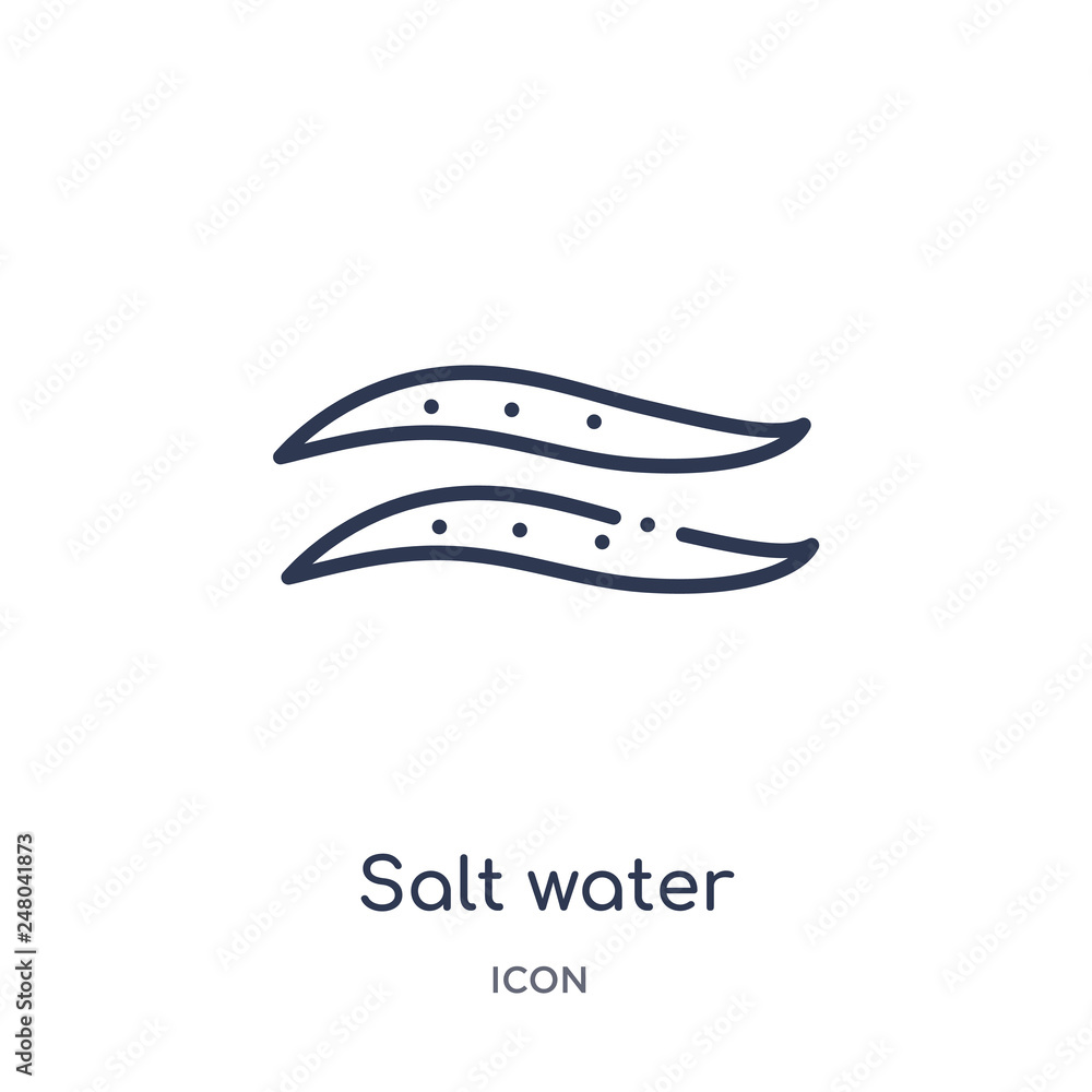 salt water icon from nautical outline collection. Thin line salt water icon isolated on white background. salt water icon from nautical outline collection. Thin line salt water icon isolated on white background.