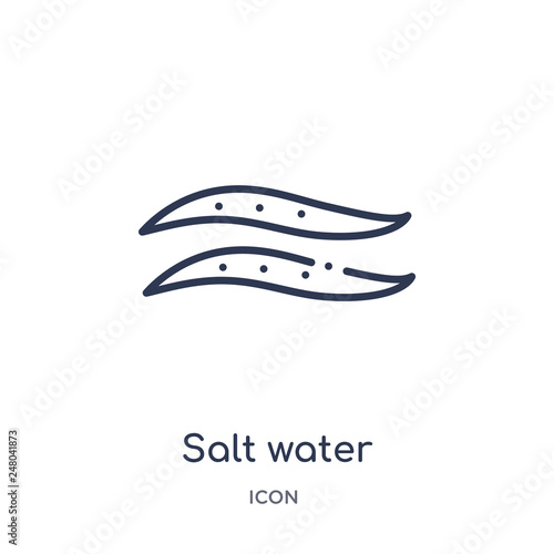 salt water icon from nautical outline collection. Thin line salt water icon isolated on white background.