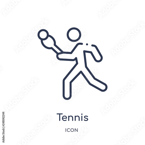 tennis icon from olympic games outline collection. Thin line tennis icon isolated on white background.