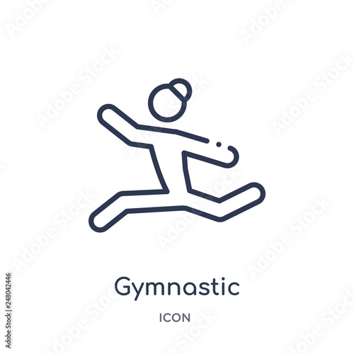gymnastic icon from olympic games outline collection. Thin line gymnastic icon isolated on white background.