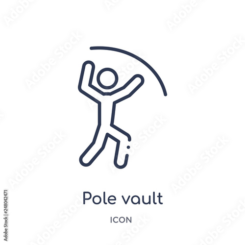 pole vault icon from olympic games outline collection. Thin line pole vault icon isolated on white background.