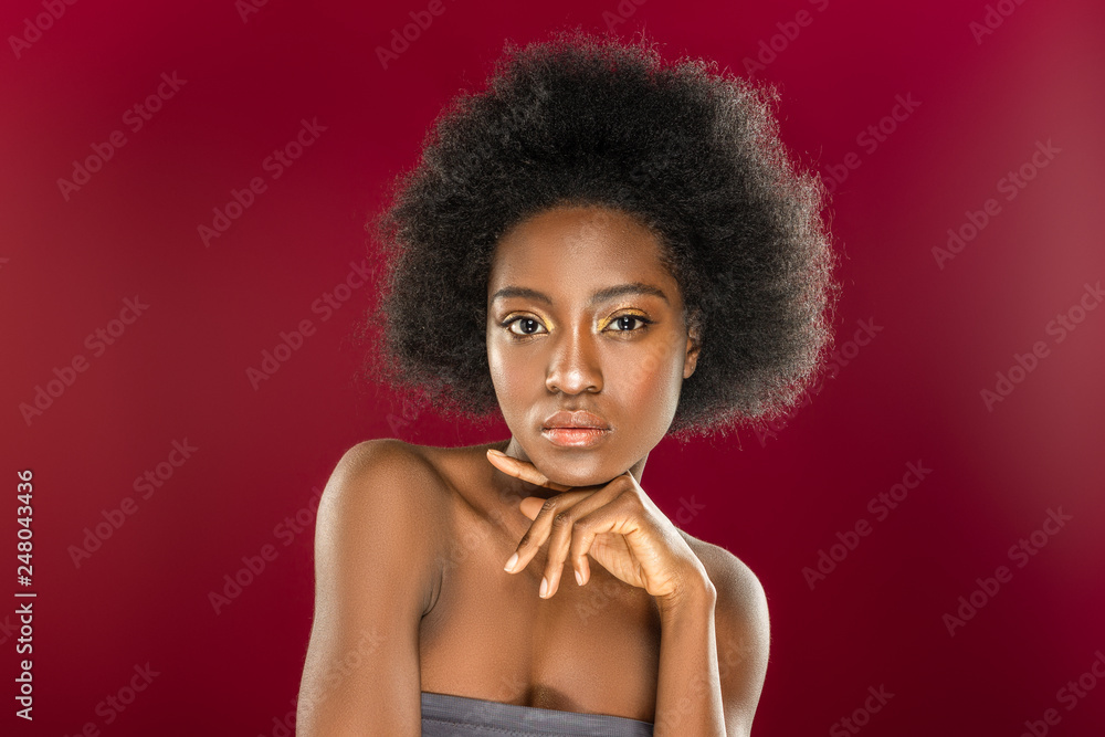 Portrait of a serious afro American woman