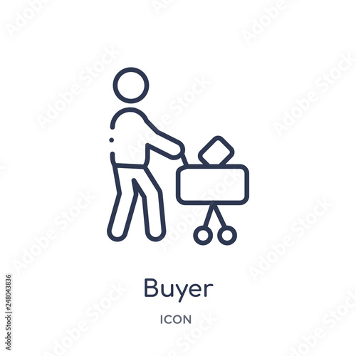 buyer icon from payment methods outline collection. Thin line buyer icon isolated on white background.