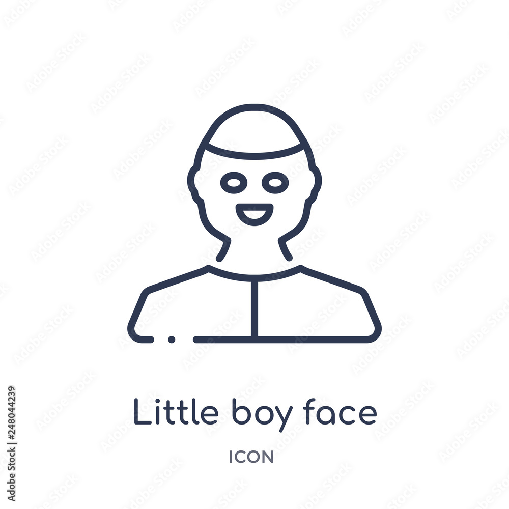little boy face icon from people outline collection. Thin line little boy face icon isolated on white background. little boy face icon from people outline collection. Thin line little boy face icon isolated on white background.