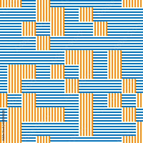 seamless pattern with orange and blue segments