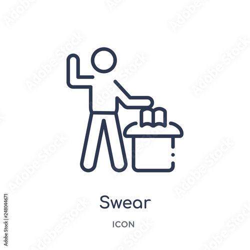swear icon from people outline collection. Thin line swear icon isolated on white background.