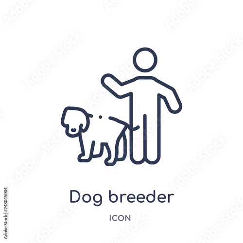 Canvas Print dog breeder icon from people skills outline collection