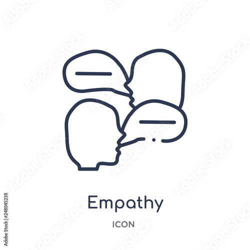 empathy icon from people skills outline collection. Thin line empathy icon isolated on white background.