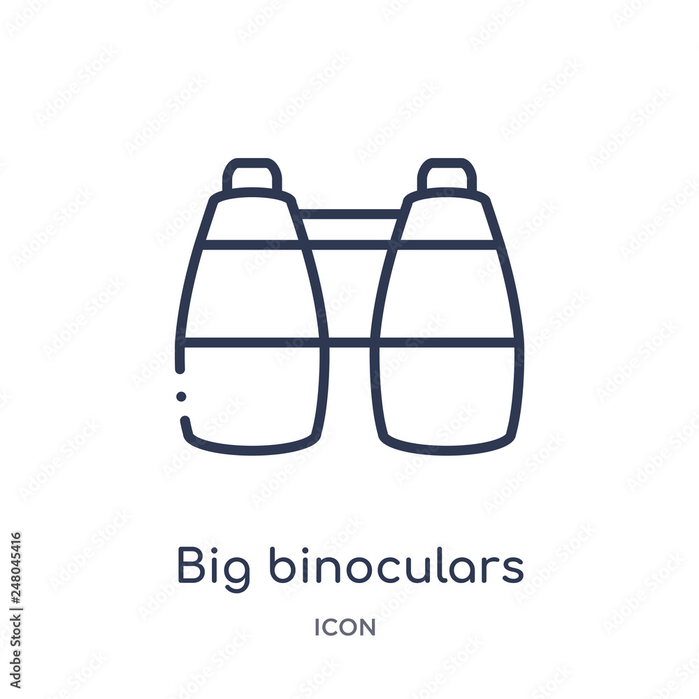 big binoculars icon from people skills outline collection. Thin line big binoculars icon isolated on white background.