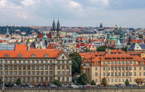 panorama of the city of Prague and Prague Castle