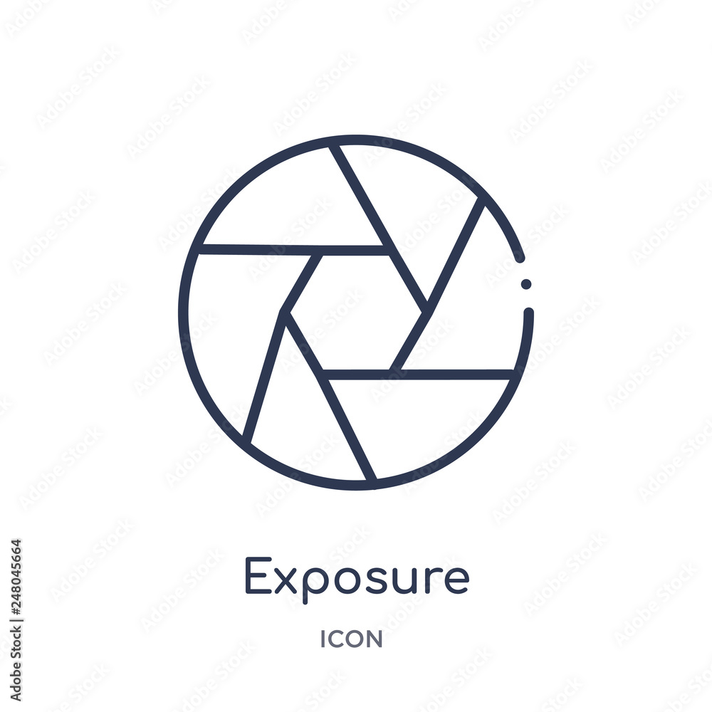 exposure icon from photography outline collection. Thin line exposure icon isolated on white background. exposure icon from photography outline collection. Thin line exposure icon isolated on white background.