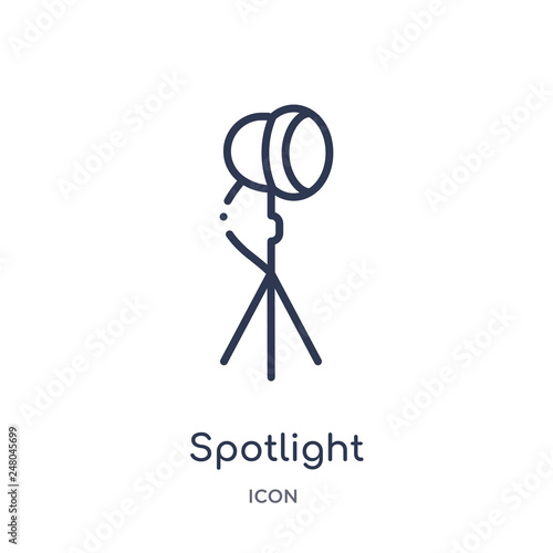 spotlight icon from photography outline collection. Thin line spotlight icon isolated on white background.