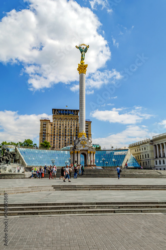 Maidan Nezalezhnosti also known as independence square in Kiev  Ukraine photo