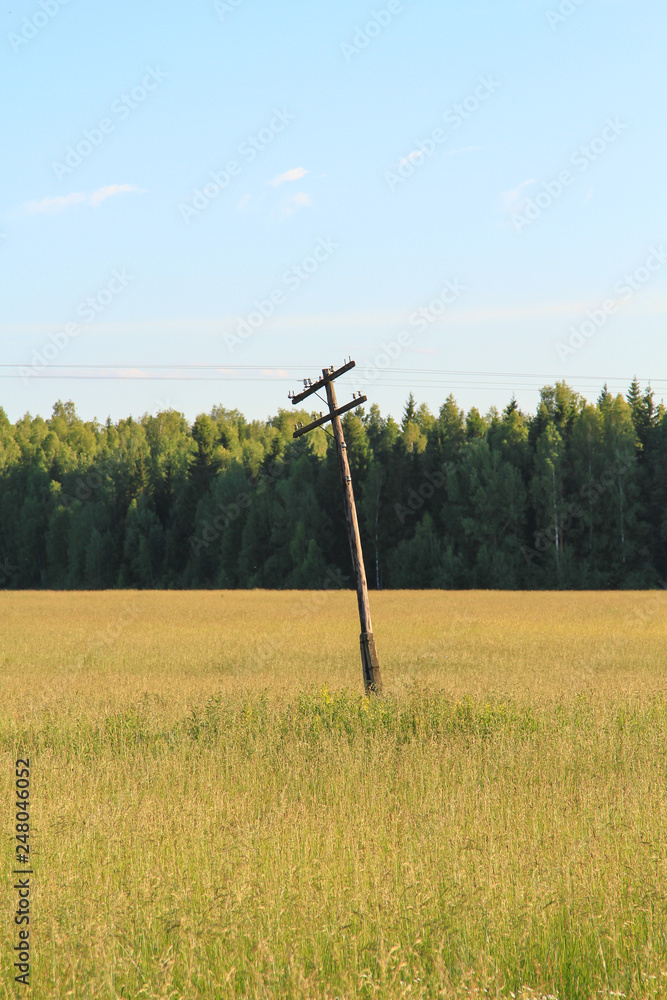 Rickety pillar among the field Rickety pillar among the field
