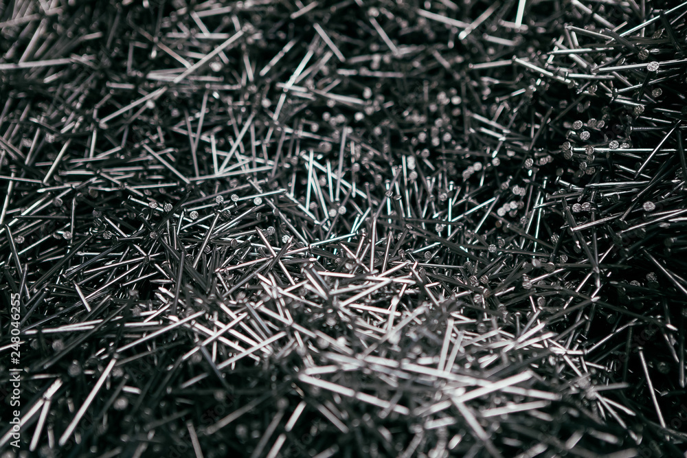 Metal steel nails texture construction background. Metal steel nails texture construction background.