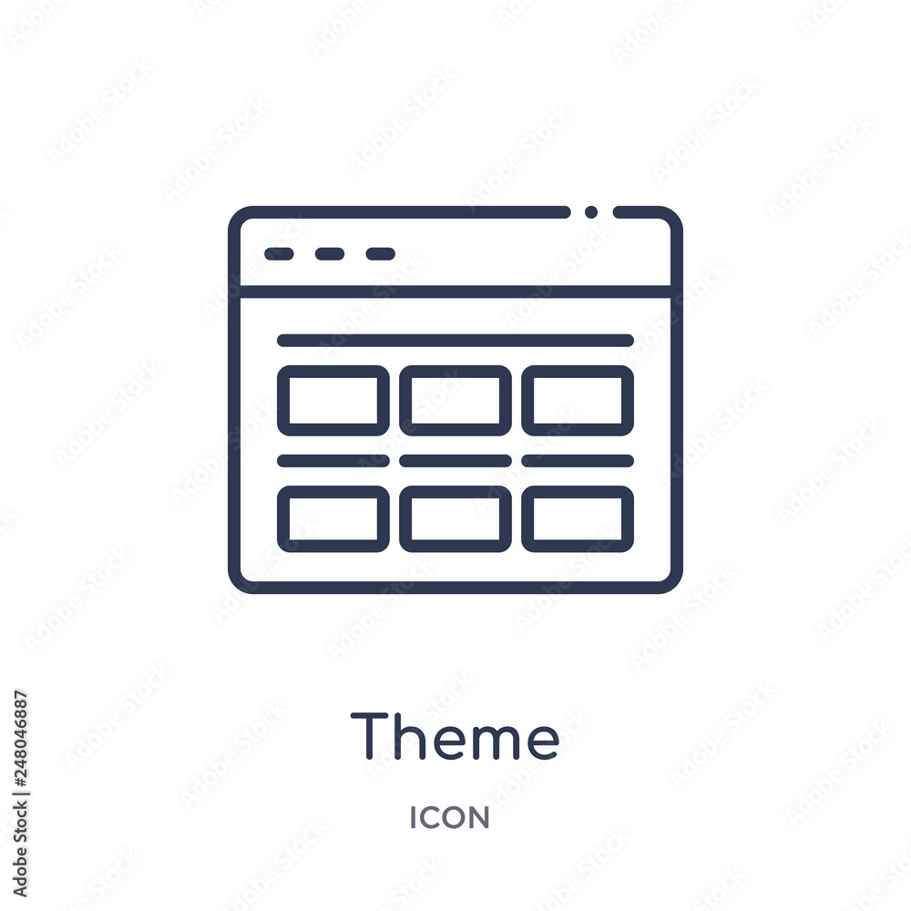 theme icon from programming outline collection. Thin line theme icon isolated on white background. theme icon from programming outline collection. Thin line theme icon isolated on white background.