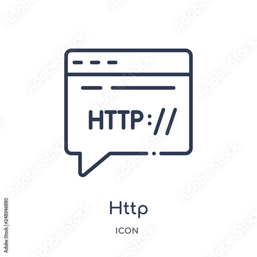 http icon from programming outline collection. Thin line http icon isolated on white background.