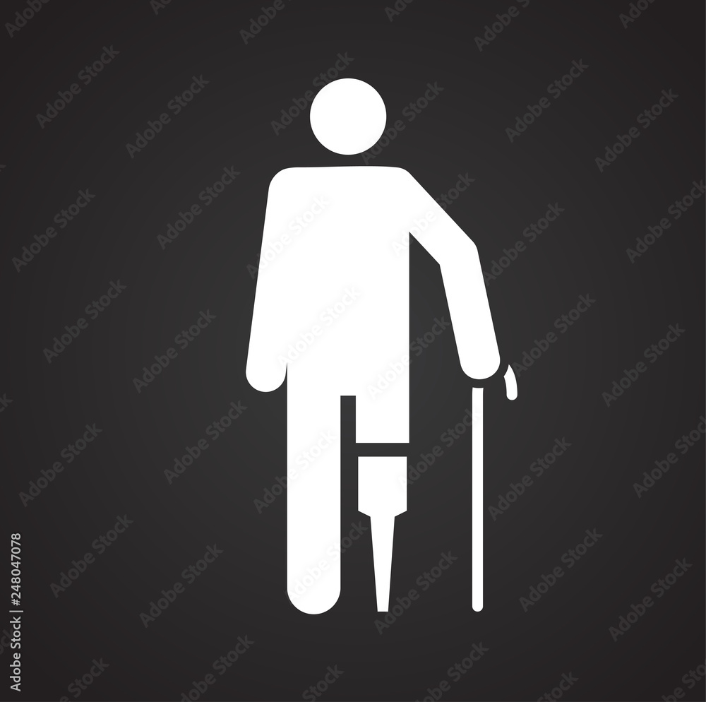 Disability icon on black background for graphic and web design, Modern simple vector sign. Internet concept. Trendy symbol for website design web button or mobile app Disability icon on black background for graphic and web design, Modern simple vector sign. Internet concept. Trendy symbol for website design web button or mobile app