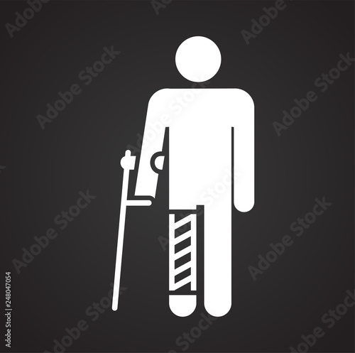 Disability icon on black background for graphic and web design, Modern simple vector sign. Internet concept. Trendy symbol for website design web button or mobile app