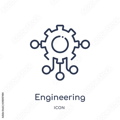 engineering icon from programming outline collection. Thin line engineering icon isolated on white background.