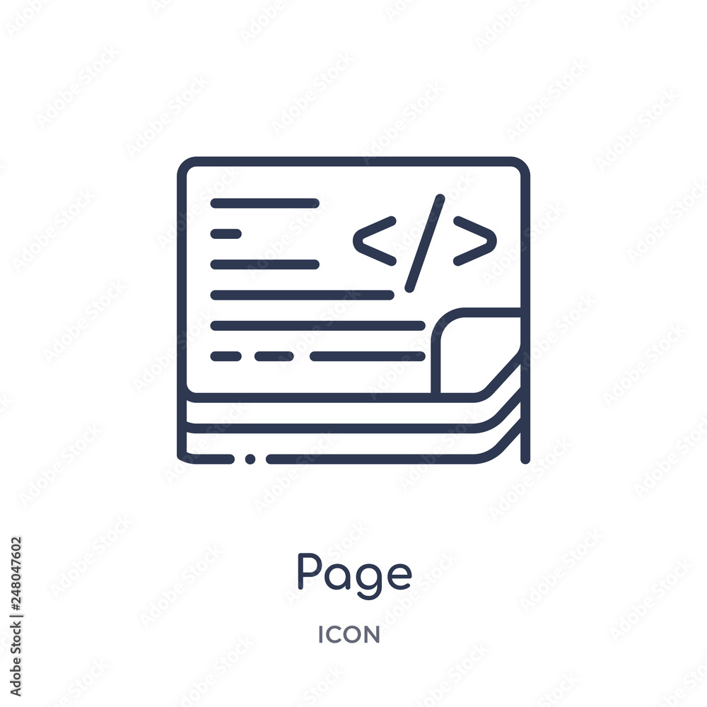 page icon from programming outline collection. Thin line page icon isolated on white background. page icon from programming outline collection. Thin line page icon isolated on white background.